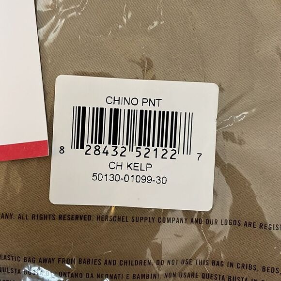 🇨🇦NWT  HERSCHEL chino khaki 30 - Picture 9 of 15
